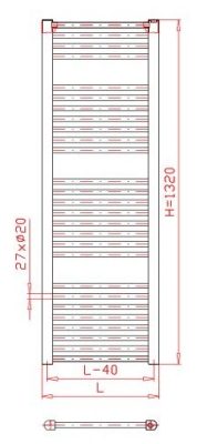 "KD" Egyenes  törölközõszárító radiátor - 600/1320